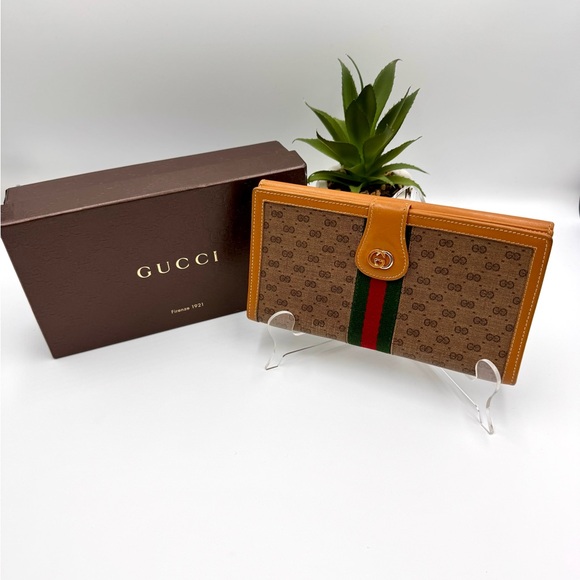 Gucci Vintage Sherry Line PVC Wallet #532 - Picture 1 of 4